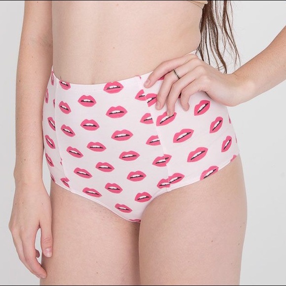 NWT Lips Print High-Waisted Brief
