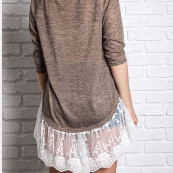 Lace Trim Tee - Picture 2 of 3