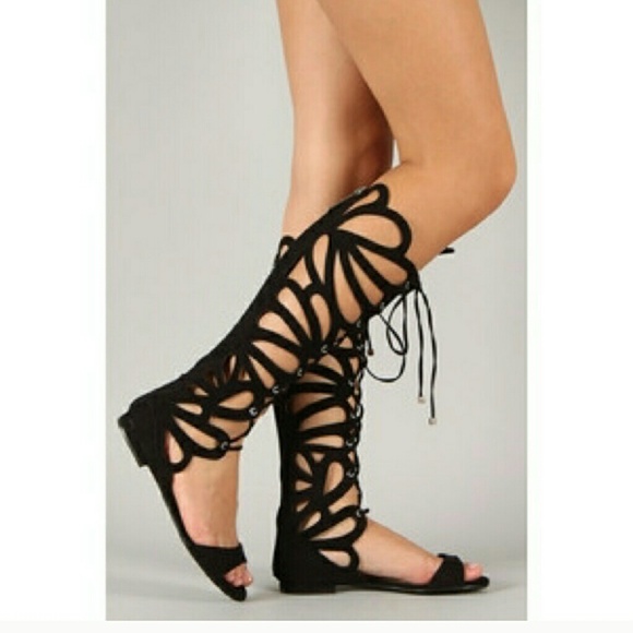 Knee high gladiator sandals