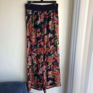 Floral Chiffon Pants