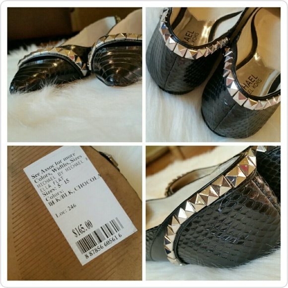 SOLD NWT Michael Kors Ella Studded Flats - Picture 4 of 4