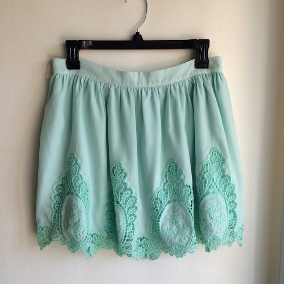 Tobi Blue High Waisted Skirt