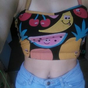 Fruit print bra top