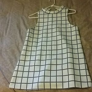 Grid print 70s styled dress