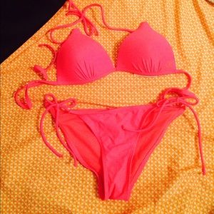 Hot pink bikini push up