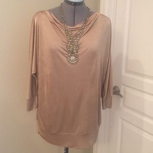 Gorgeous metallic gold Rachel Roy top