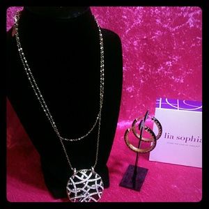 Lia sophia earrings and necklace set. New