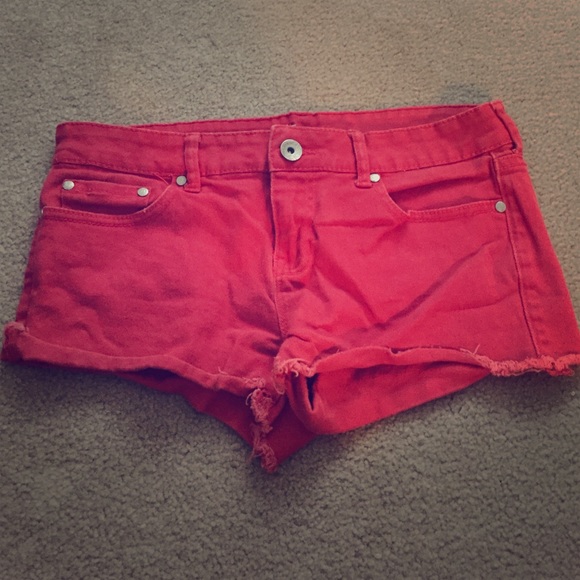 Red colored shorts