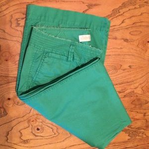 Green J. Crew broken-in Chinos in Classic Twill
