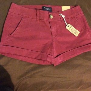Burgundy midi shorts