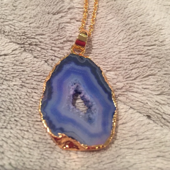 Jewelry - Freeform druzy slice pendant   Final price ***