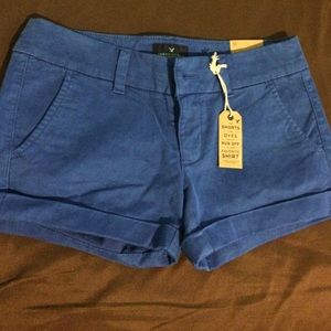 Royal blue midi shorts