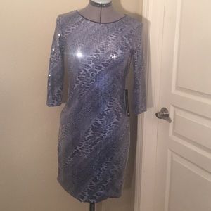 Beautiful Blue sequenced dress; New w/ tag