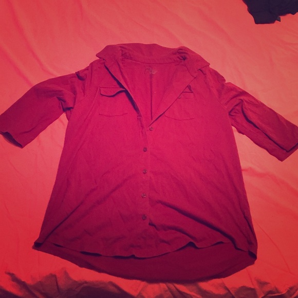 Maroon Button-up Shirt
