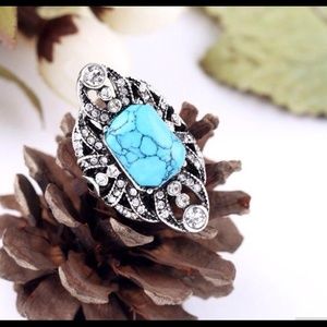NEW! Statement Imitation Turquoise Ring