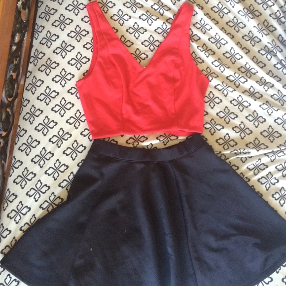 Red crop top