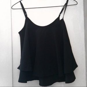 Hollister Black Ruffle Top