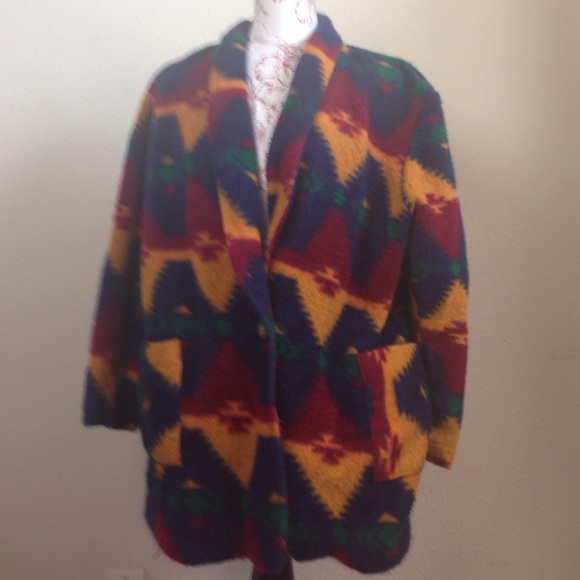 Fleece southwest inspired coat