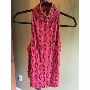 Urban Outfitters High Neck Beaded Top