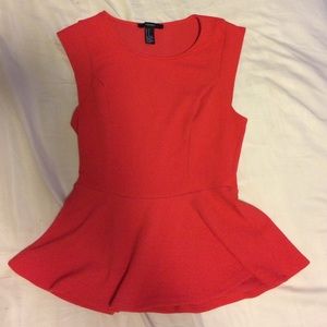Red orange peplum top