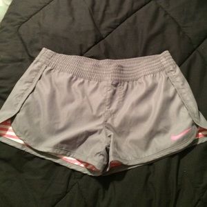 reversible pink white and gray Nike shorts