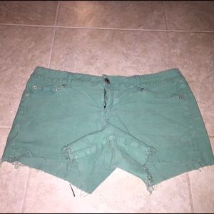 Aqua Corduroy Shorts