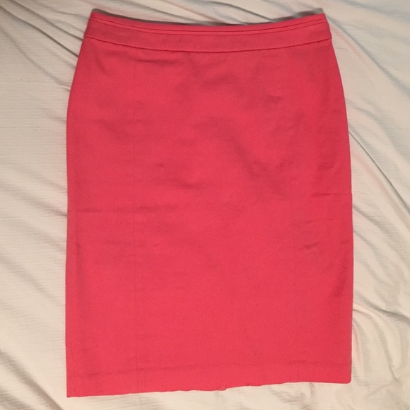 Coral pink pencil skirt