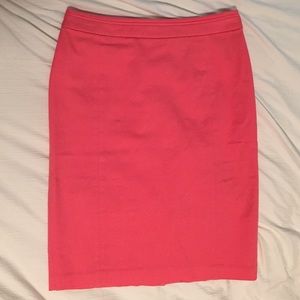 Coral pink pencil skirt