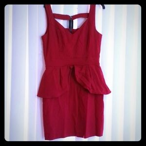 Dark red peplum