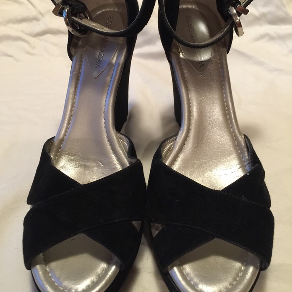 BCBG MaxAzria Black Suede Sandals