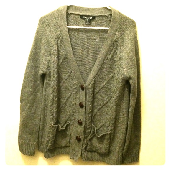 Gray Forever 21 boyfriend cardigan