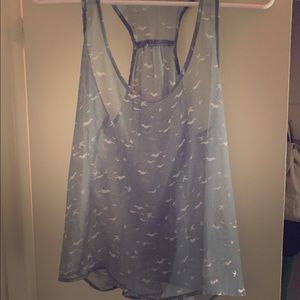 Light blue bird shirt