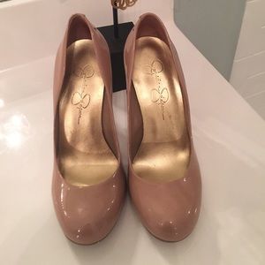 Jessica Simpson Nude Patent Heels