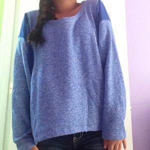 R&B Thin faded blue sweater