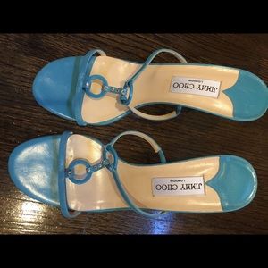 Jimmy Choo- blue with sparkle, strappy sandals