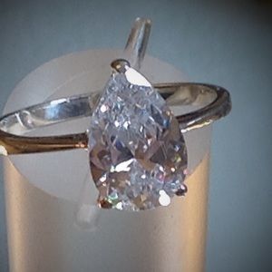 Pear Shaped Cubic Zirconia Ring