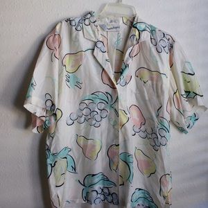 Retro DVF fruit button up