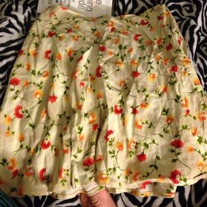 Yellow flower print skirt