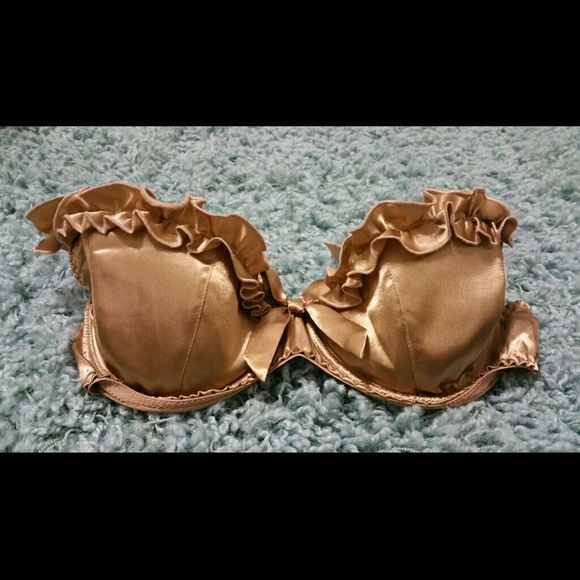 Frederick's of Hollywood gold satin bra