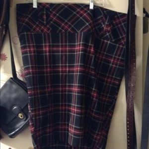 Plaid trendy high waisted skirt