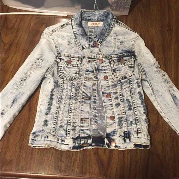 Distressed jean jacket