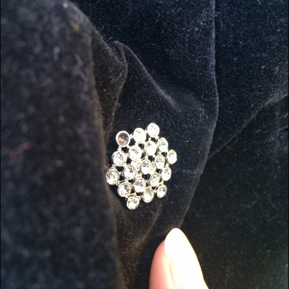 Black velvet fitted blazer - Picture 4 of 4