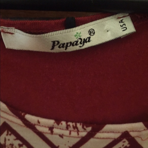 Off the shoulder cranberry tribal shirt! - Picture 2 of 2