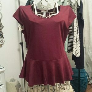 Maroon peplum top