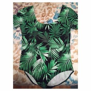 Palm Leaf Print Body Suit