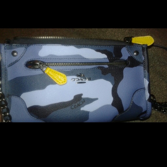 NWT Coach Blue Camo Crossbody