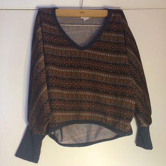 ❤️SOLD ON Ⓜ️❤️ Brown Tribal print Hippie Shirt