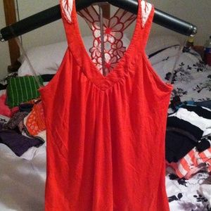 Dressy coral tank top