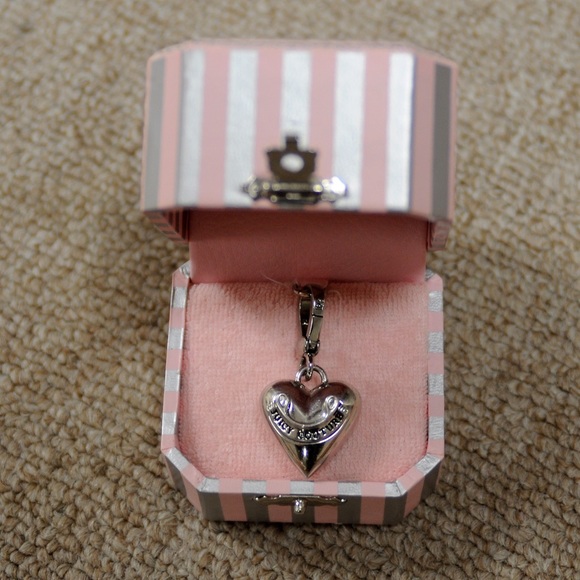 Juicy Couture Logo Heart Charm- Silver