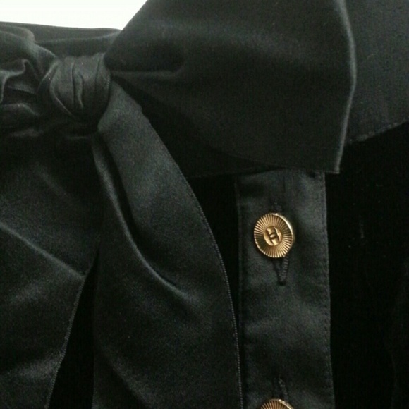 CHANEL BLACK VELVET HIGH WAIST PANT 36